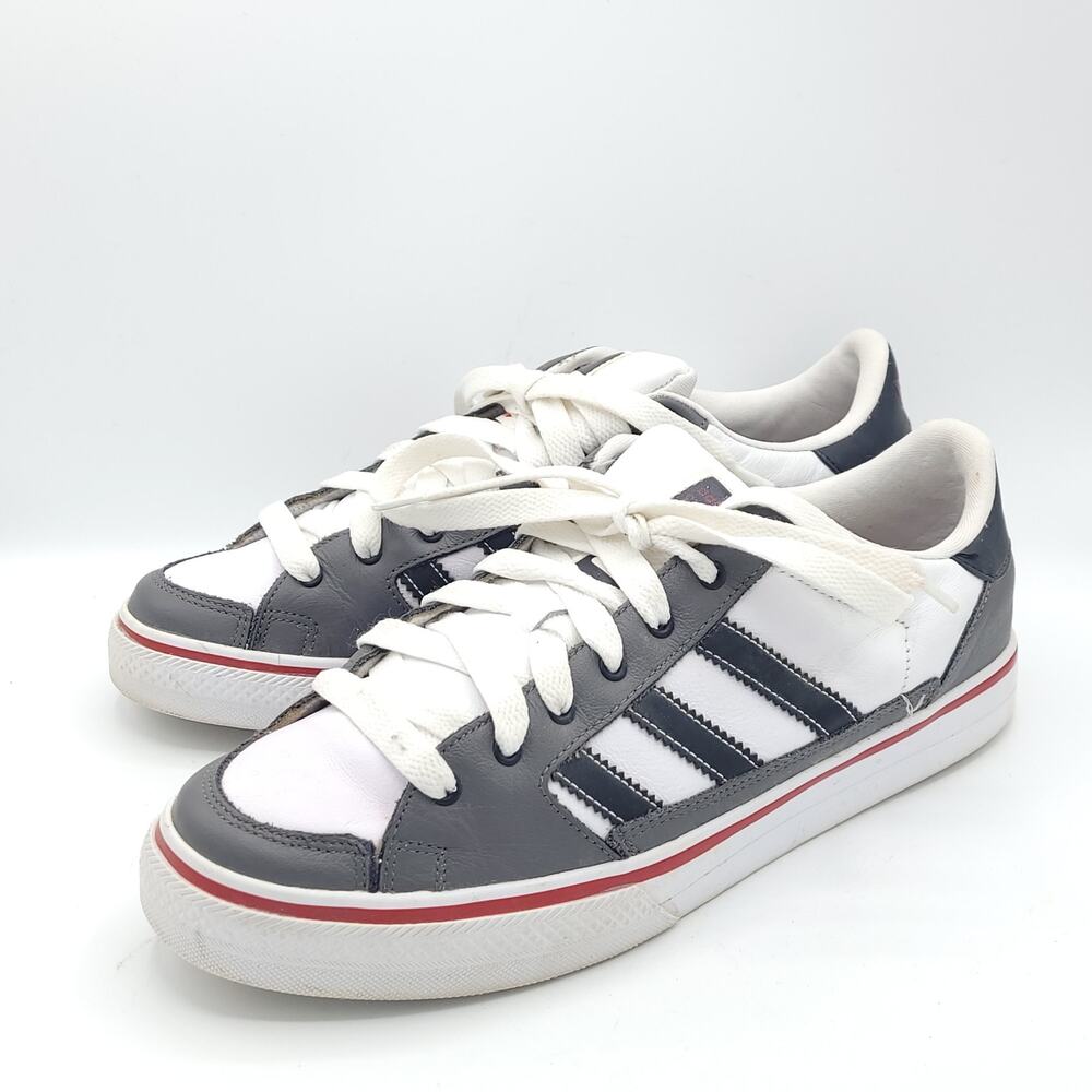 Adidas Top Court Hi BaseBall stitch sneakers gray white red Men's size 9.5